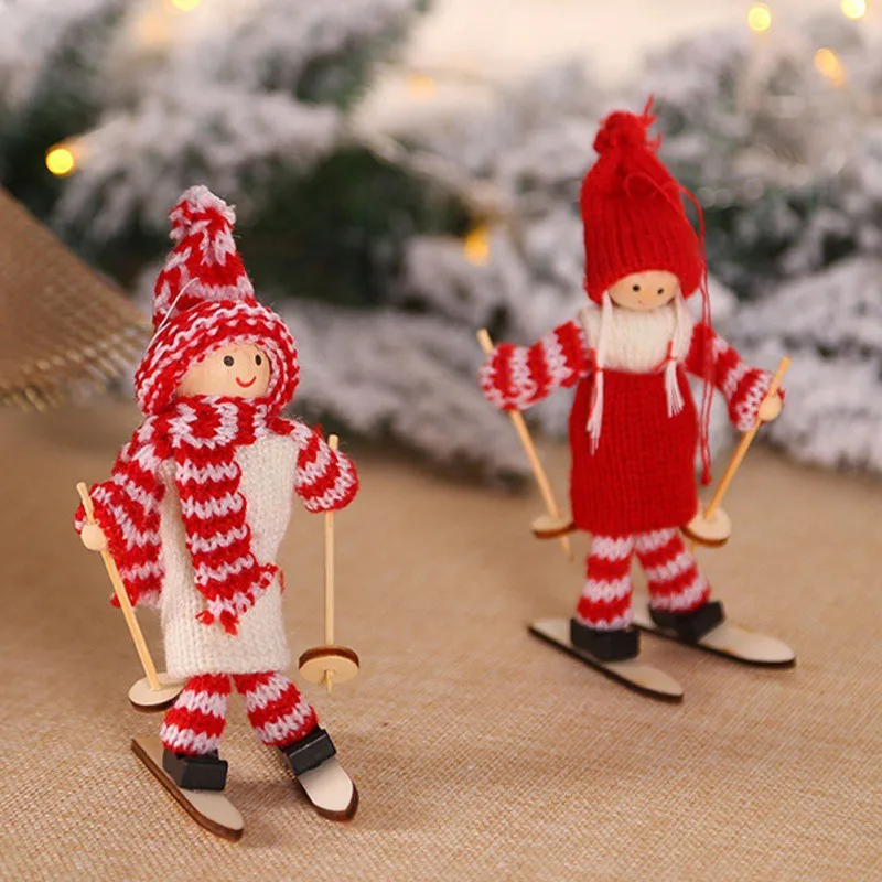 New Year Christmas Dolls Angel Santa Claus Pendant Ornaments Christmas Tree Decorations for Home Kids Gift Craft