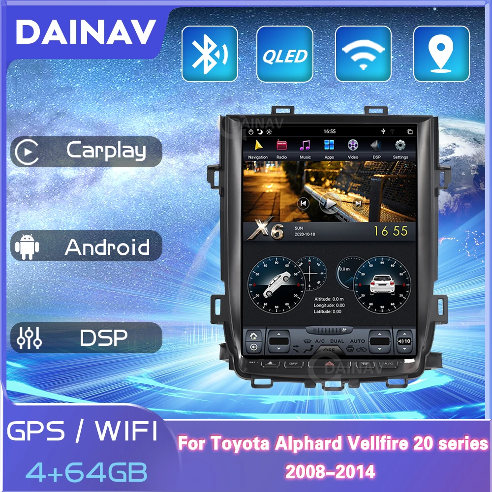 Для Toyota Alphard Vellfire 20 серии 2008-2014 Android Тесла стиль автомобильный DVD-плеер GPS навигация
