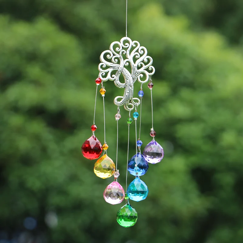 

1PCS Crystal Suncatcher Chakra Colors Balls Prism Hanging Pendant Rainbow Sun Catchers Christmas Home Decor Window Ornament