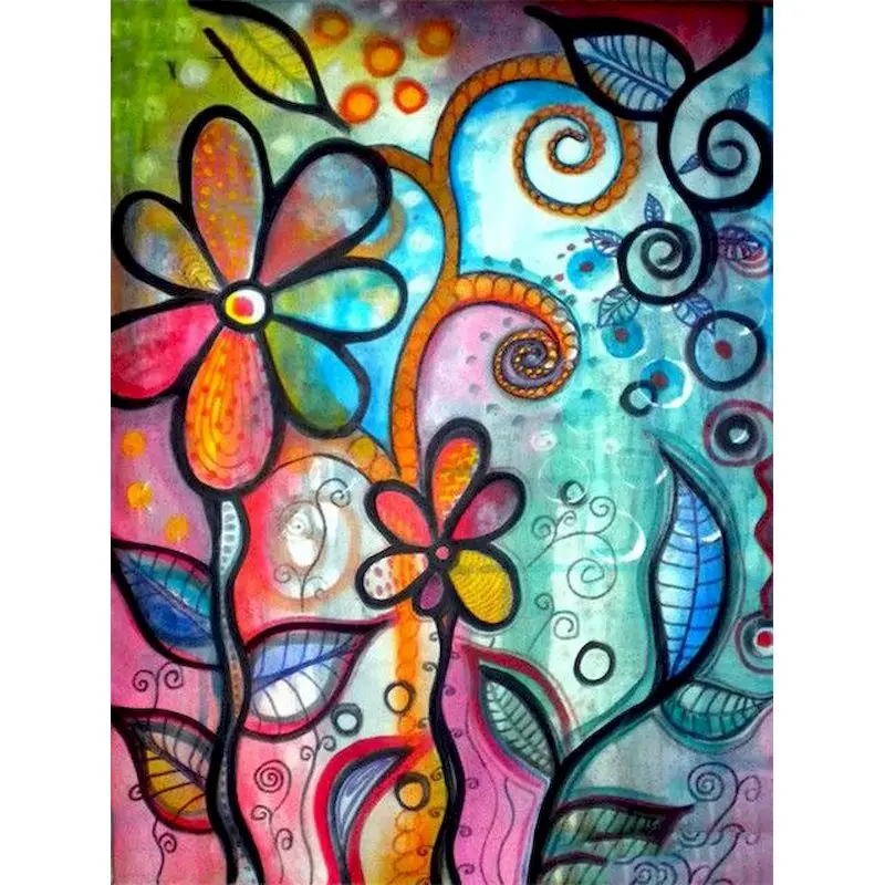 

GATYZTORY Painting By Numbers Kits For Adults Children 40x50 Frame Handmade Abstract Flower Oil Paint Kits Home Living Room Wall