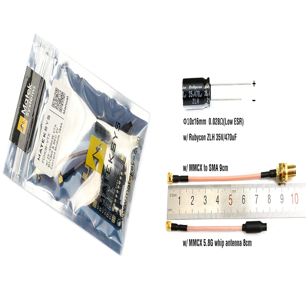 Matek системы FCHUB VTX 6 ~ 27V PDB 5 V/1A BEC w/5 8G 40CH 25/200/500mW переключаемый Радиоуправляемый Дрон
