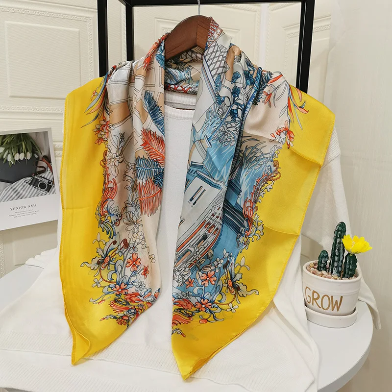 

Silk Scarf Women Shawls Wraps Fashion Small Hair Neck Hijabs Foulard Scarves Female Lady bufanda seda mujer echarpe ete soie