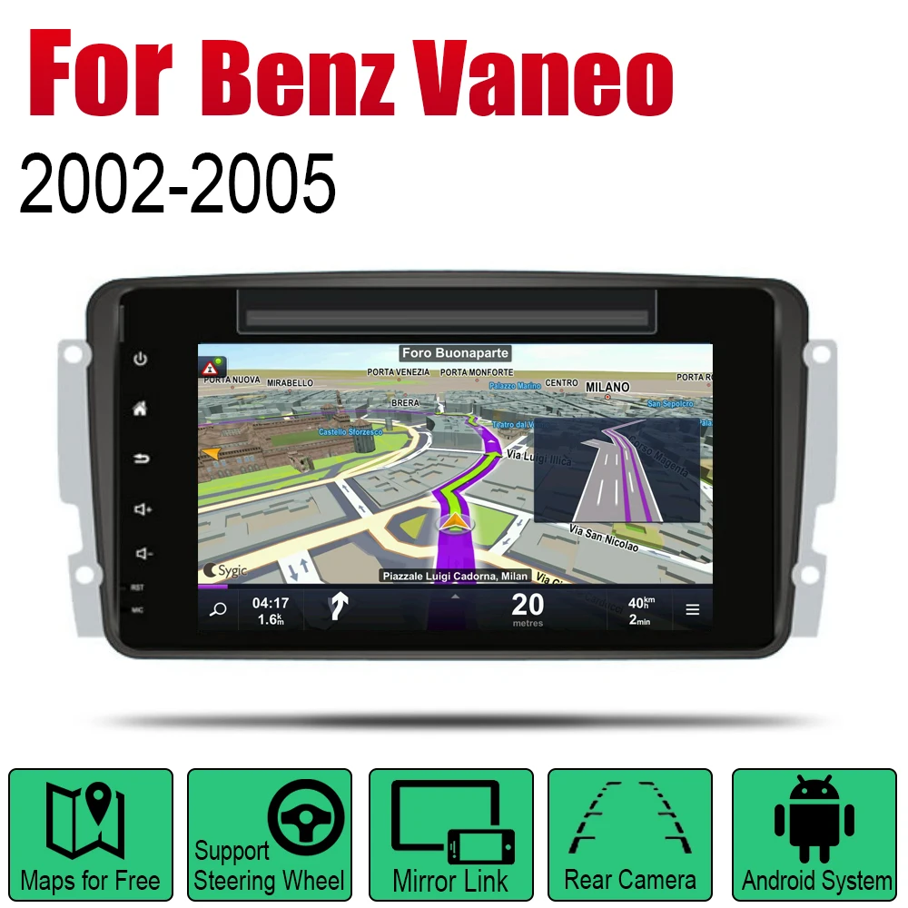 Android автомобильное радио стерео GPS навигация для Mercedes Benz Vaneo 2002 ~ 2005 NTG Bluetooth wifi