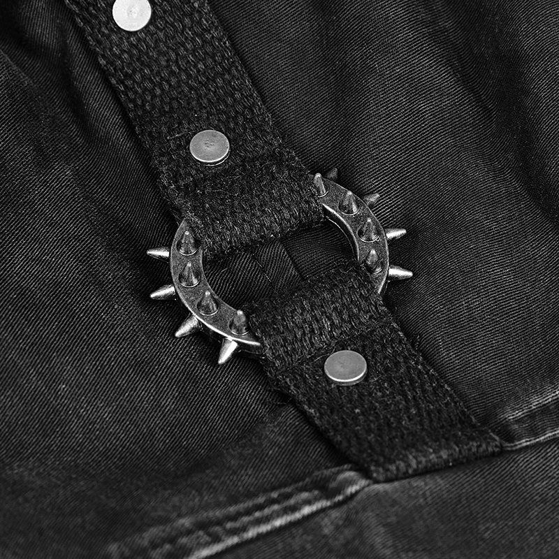 Мужская джинсовая рубашка в стиле панк рейв милитари с рукавами крылышками из
