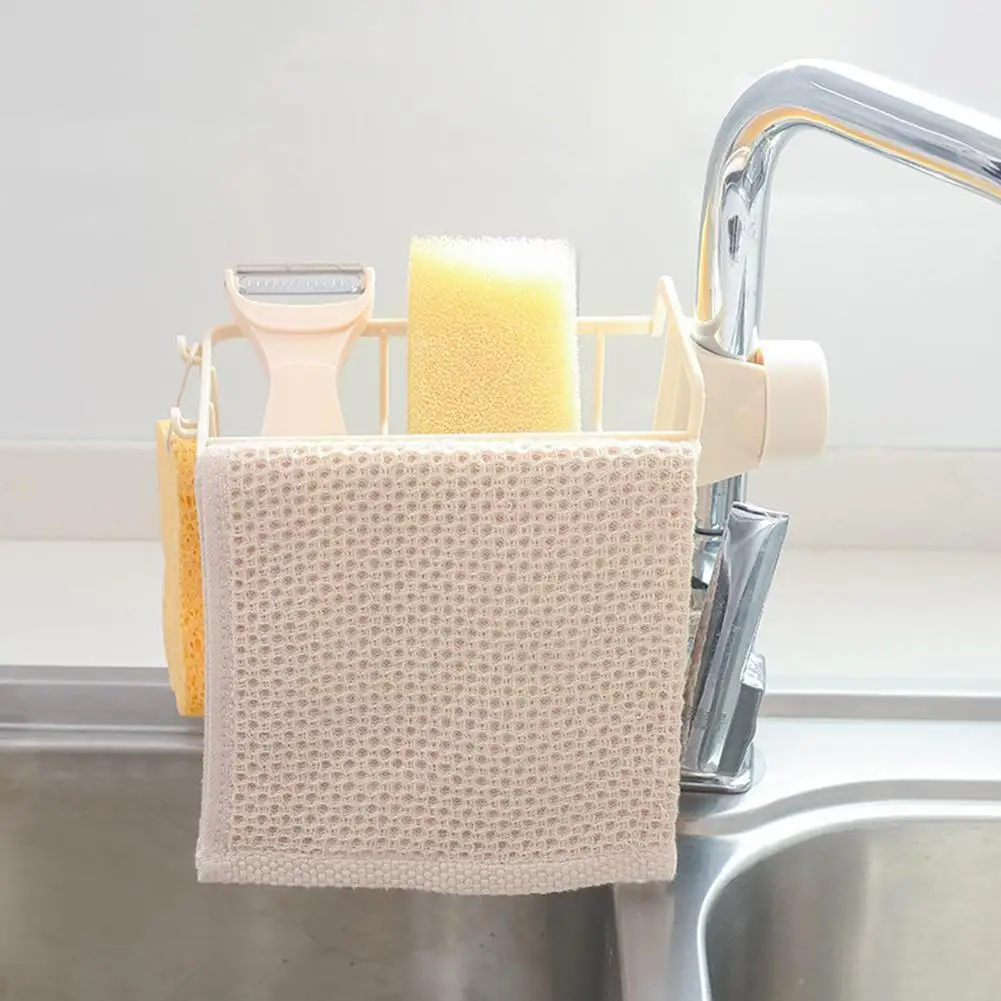 

Kitchen Faucet Drain Rack Sink Draining Basket With Ball Hook Holder Soap Accessories Organizer Steel Kitchen Shelf Sponge U0W0