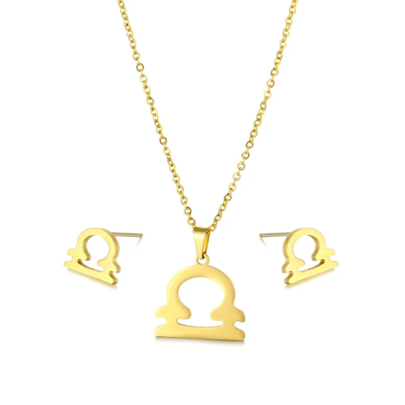 

Small Stainless Steel All 12 Styles Horoscope Zodiac Constellations Sign Symbol Pendant Chain Necklace Sets Choker For Women