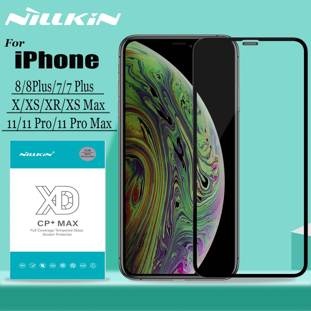 Nillkin для iPhone 11 Pro Max X XS XR 8 7 Plus, закаленное стекло, защита экрана, 3D полное покрытие, Защитное стекло для iPhone 11 Pro Max