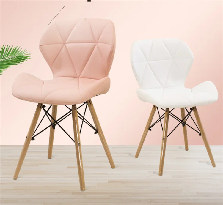 

wholesale Leather Cheap modern Eames Wedding Banquet Decor Sofa Vanity Wood Kitchen Restaurant Armless dining Chair