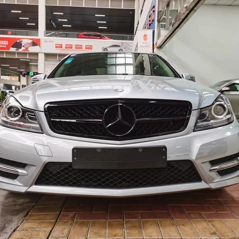 Передний бампер из АБС пластика для Mercedes Benz W204 C Class 2008 2014 C180 C200 C250 C300 C350|Гоночные
