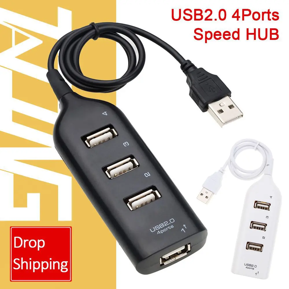 

TATING Universal USB Hub USB 2.0 4 Port High Speed Mini Hub with Cable Socket Pattern Splitter Cable Adapter for Laptop PC Phone
