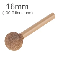 1pc 6 handle brazed diamond grinding head 16mm 100 fine sand stone carving ball shaped for polishing metal wood rotary tool