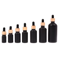 new dropper bottle tubes frosted black glass aromatherapy refillable bottle for essential massage oil pipette container