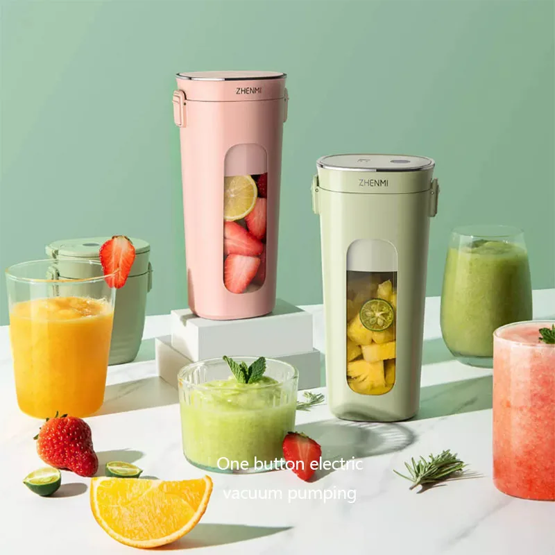 Youpin ZHENMI Mini Wireless Vacuum Portable Juicer Cup 28s Blender USB Charging Preservation 4 Leaf Steel Knife | Электроника