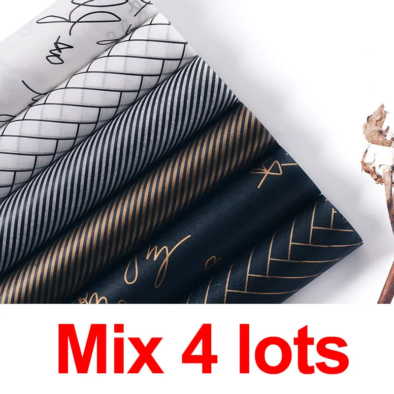 Mix 4lots 10 шт. батик бумага цветы оберточная бумага 60*60 см Упаковка букета бумага ручной работы DIY цветочный подарок свадебный макет материалы - Цвет: Mix 4lots