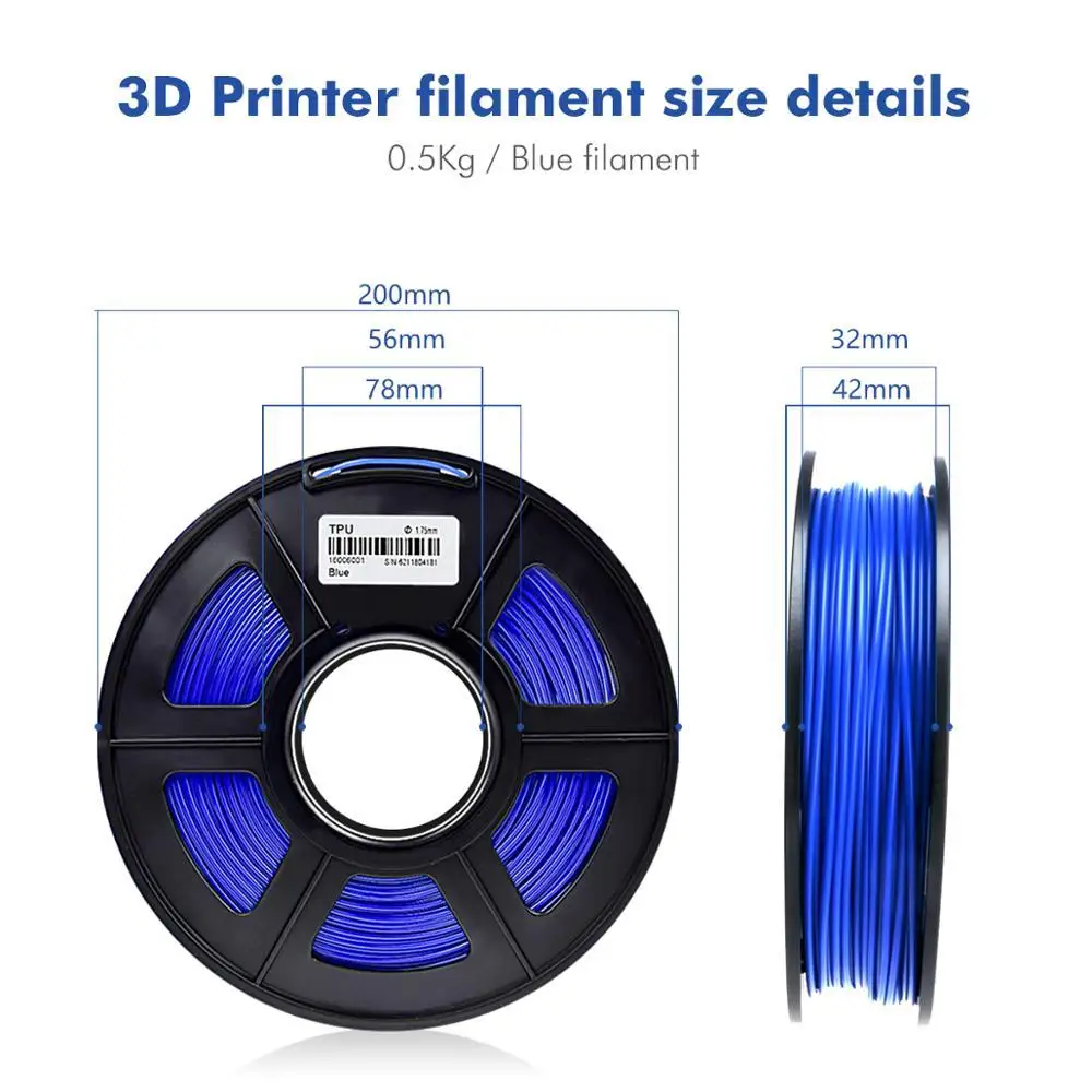 SUNLU 1.1LBS 0 5 кг нить для 3d принтера из ТПУ 1 75 мм низкая точность измерения запаха +/-0 02