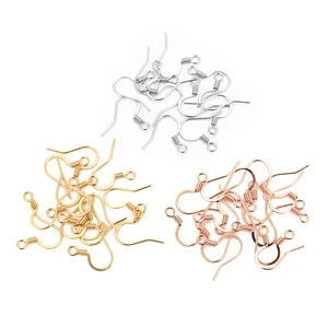 50 шт.лот, хирургическая нержавеющая сталь 316L, 0,7x15 мм, золотая, розовая, золотая, серебряная проволока для ушей, крючок сделай сам, застежка для сережек, Ювелирная фурнитура