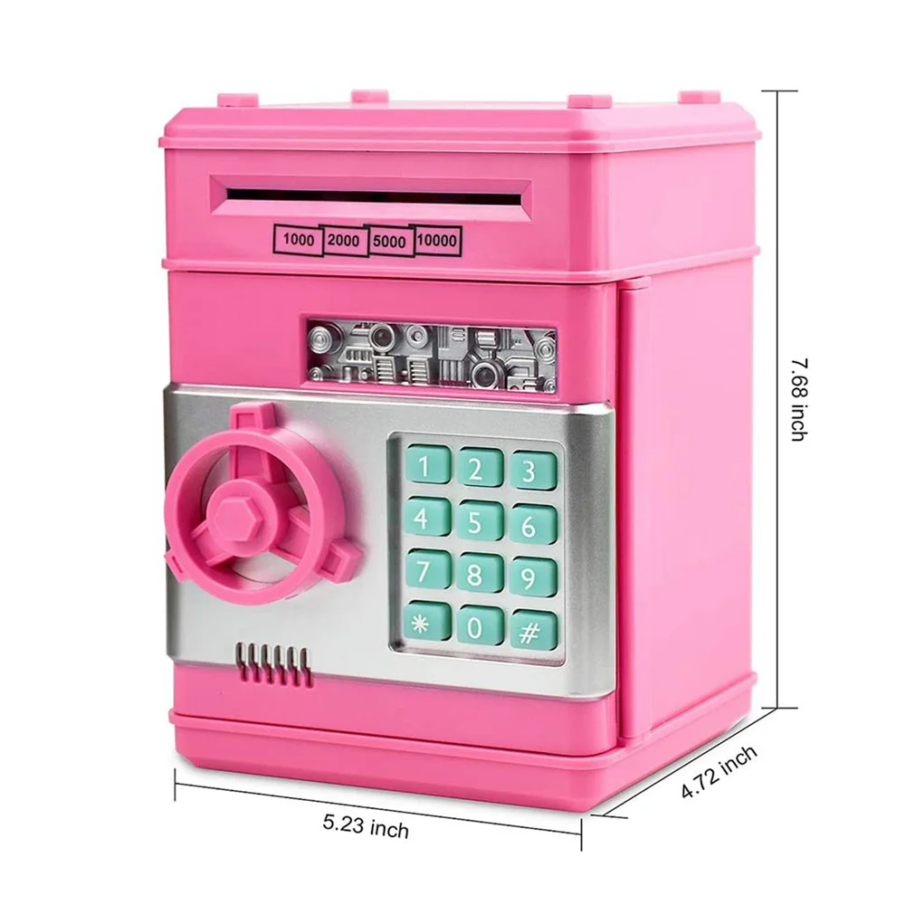 

Electronic Piggy Bank Safe Money Box for Children Digital Coins Cash Saving Safe Deposit ATM Machine Birthday Gift for Kids