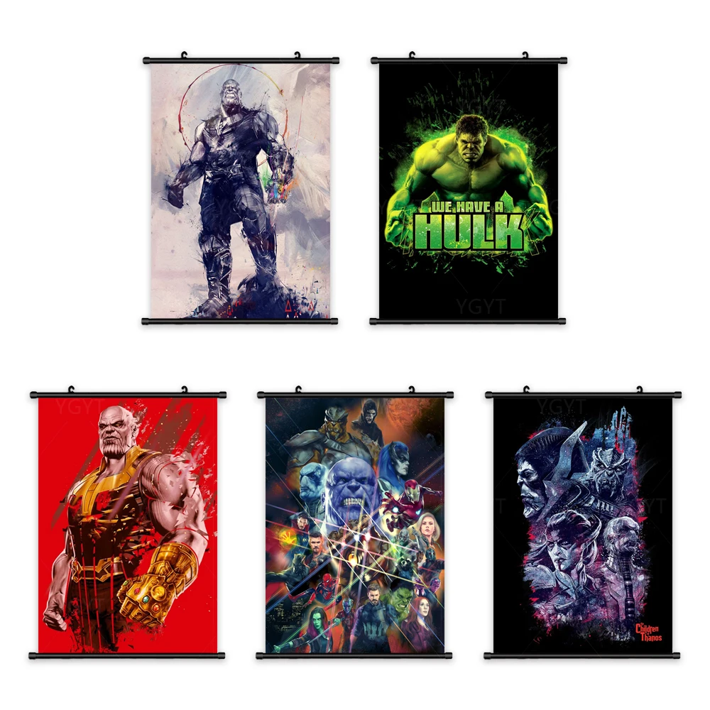 

Home Decoration Hulk Wall Artwork Captain America Painting Plastic Spider Man Hanging Scrolls Modern Canvas Print Picture Poster