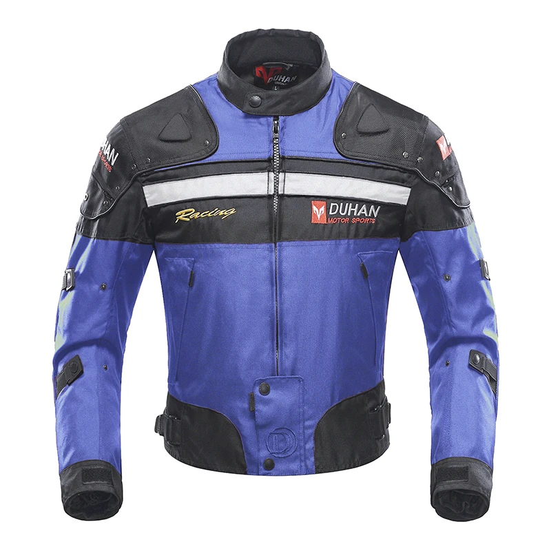 BLUE JACKET DUHAN мотоциклетные зимние куртки, теплая Защитная Мужская 600D оксфордская одежда, мотоциклетная Круизная туристическая куртка Chopper Scooterski - Цвет: BLUE JACKET