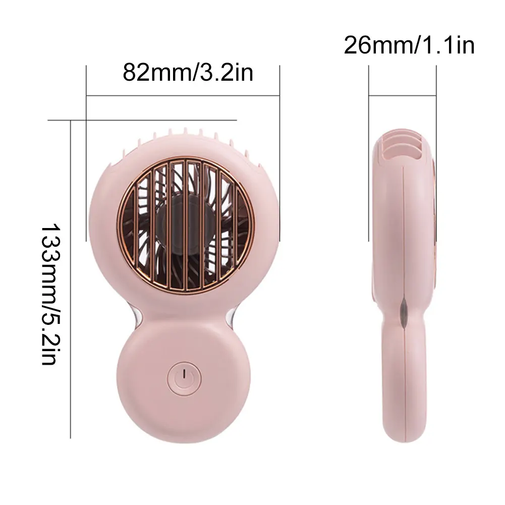 

Adjustable 3 Speeds Mini Handheld Fan Portable USB Hanging Fan Rechargeable 800mAh Battery Rechargeable Fans For Indoor Outdoor