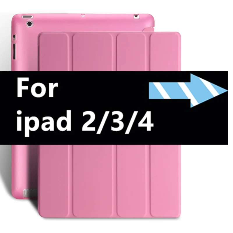 Чехол для ipad 5 Air с откидной подставкой для ipad 2/3/4, полностью умный чехол из искусственной кожи для ipad mini 4, чехол для ipad Air, настольный чехол+ ручка - Цвет: 234  pink