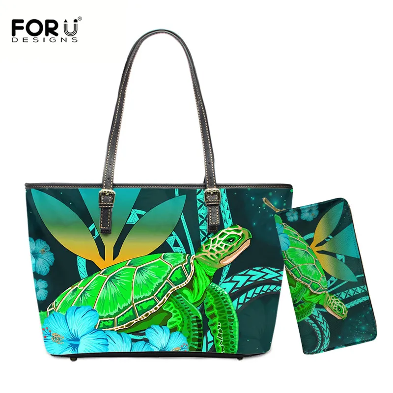 

Женская сумка на плечо и кошелек FORUDESIGNS, 2 шт., полинезийская племенная женская сумка с принтом маори и ручками, женская сумка