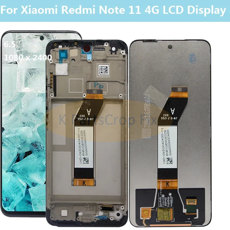 ЖК-дисплей 6 5 ''для Xiaomi Redmi Note 11 сенсорный экран с дигитайзером для 4G дисплей
