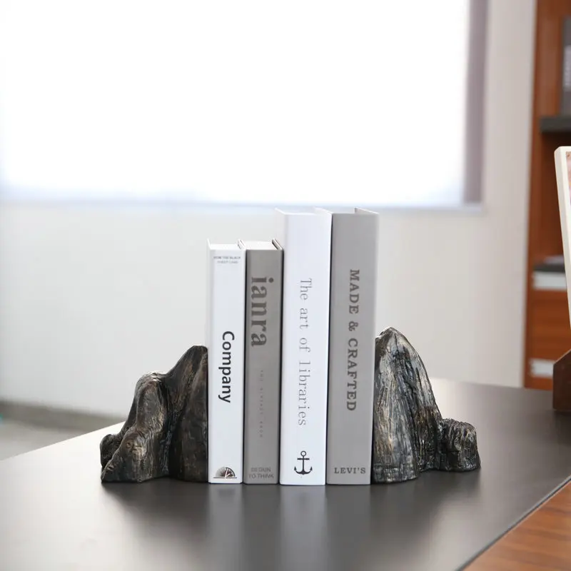 Simple Resin Bookends Book Finishing Handicrafts Office Living Room Study Desktop Bookends Decorations Rockery Decorations