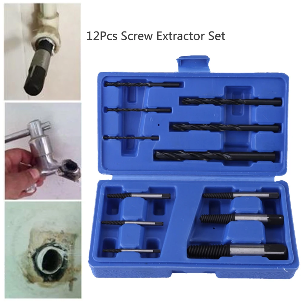 

12PCS drill extractor set (fine tooth black drill) Screw Extractor Set Screw Pullers Drill Bits Broken Screw Stud Remover Tool