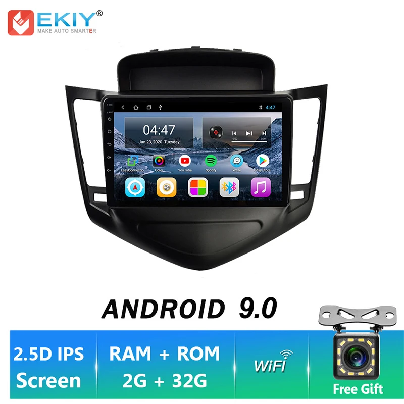 EKIY 9'' Android 9.0 Autoradio HD Video For Chevrolet Cruze Sedan 2009-2014 Multimedia GPS Navigation Radio Player WIFI System |