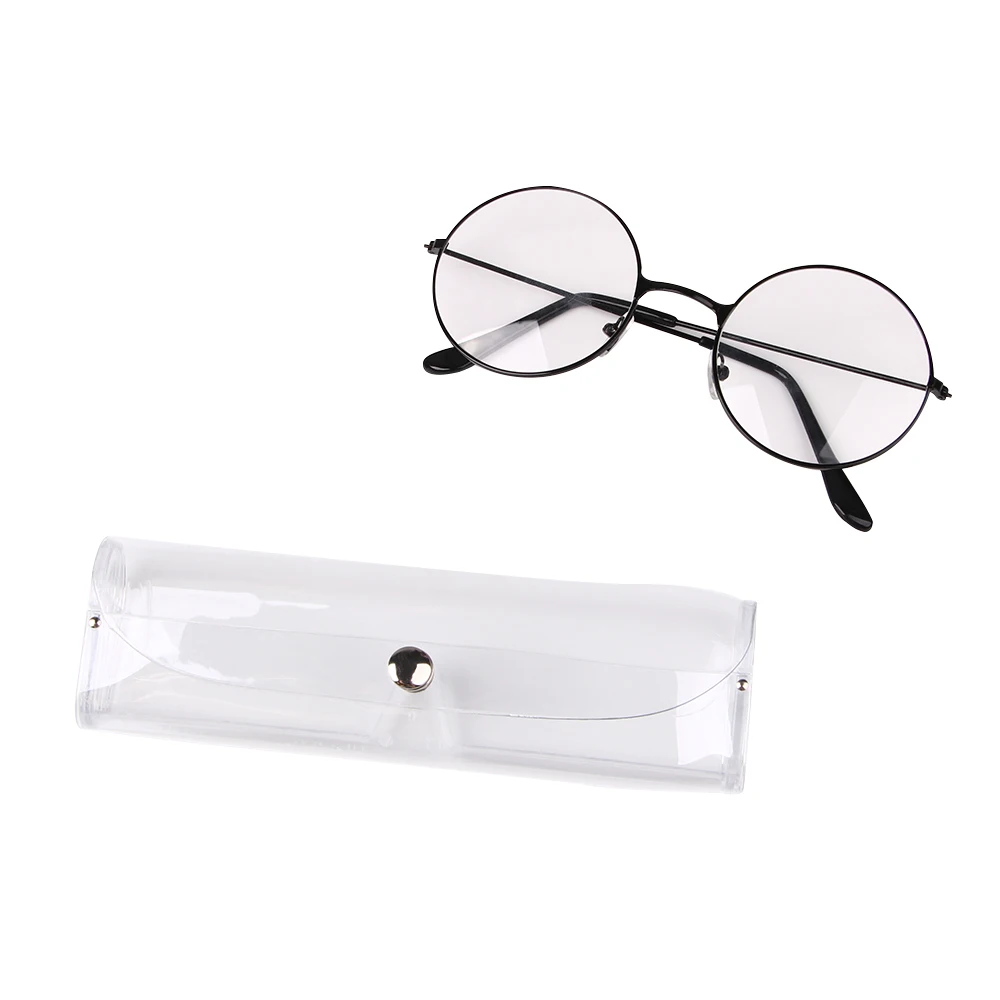 2 шт. сверхлегкие ПВХ портативные прозрачные чехлы для очков на кнопках прочные
