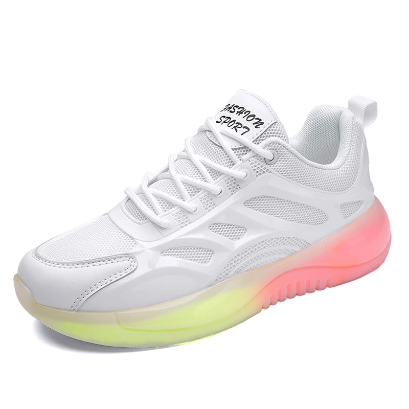 

Lightweight Fly Woven Summer Breathable Men's Sneakers Fashion Gradient Color Sole Men's Sport Shoes Lace Up Casual Shoes Men