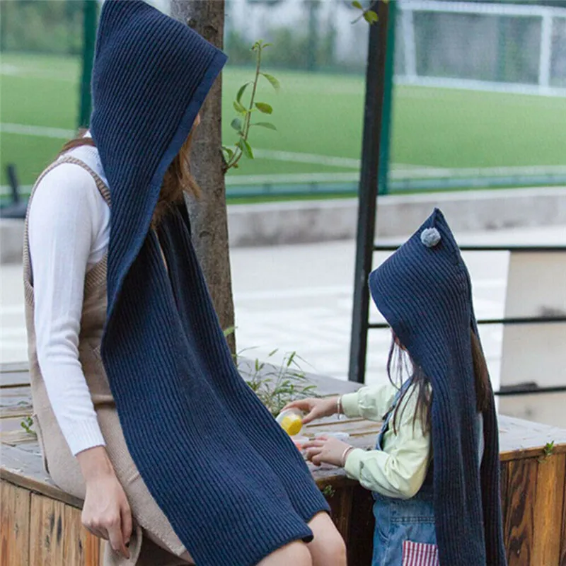 1 шт. семейная шапочка 2019 вязаная для мам и детей зимняя теплая пап крючком Теплая