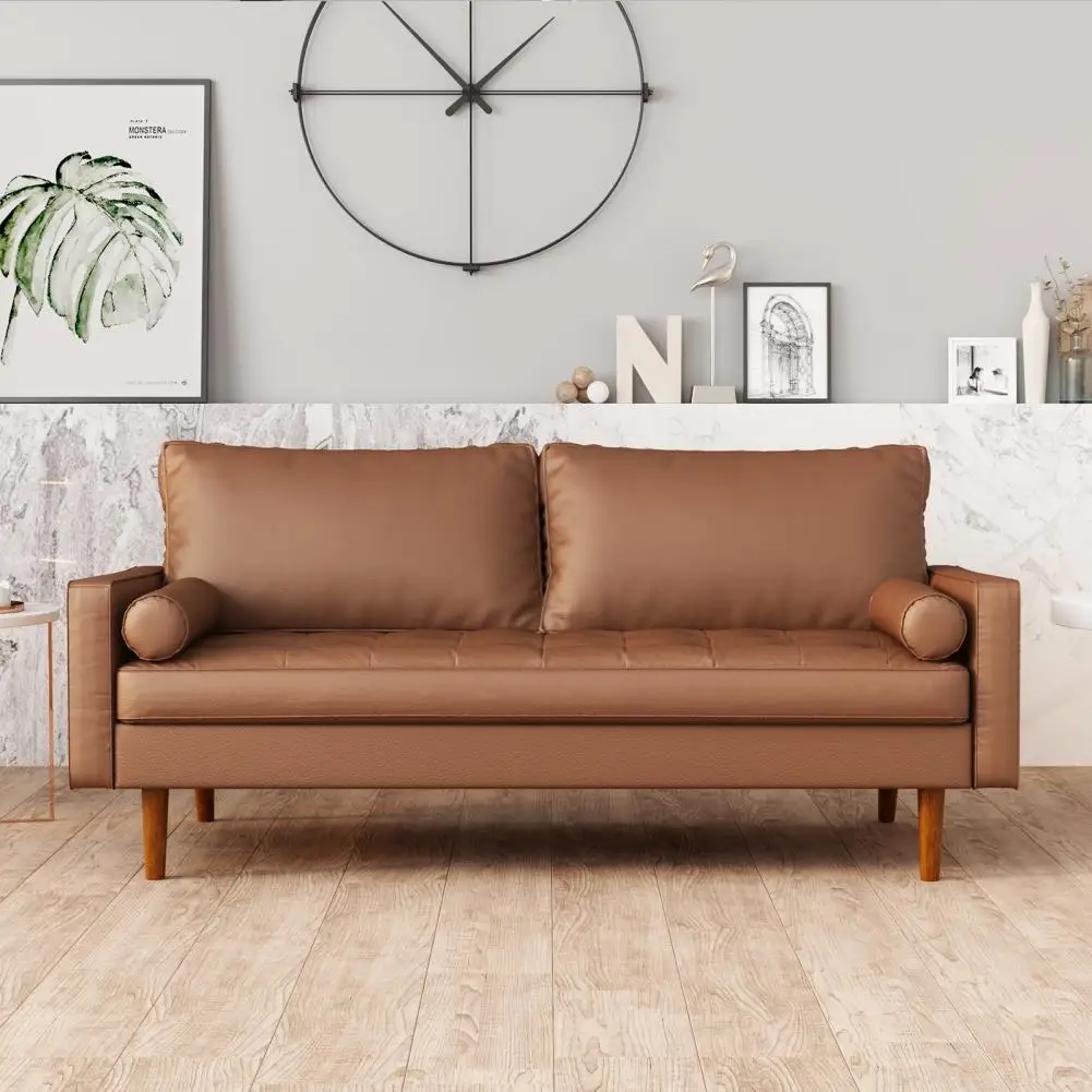 Изысканный кожаный диван с мощной несущей способностью домашний удобный