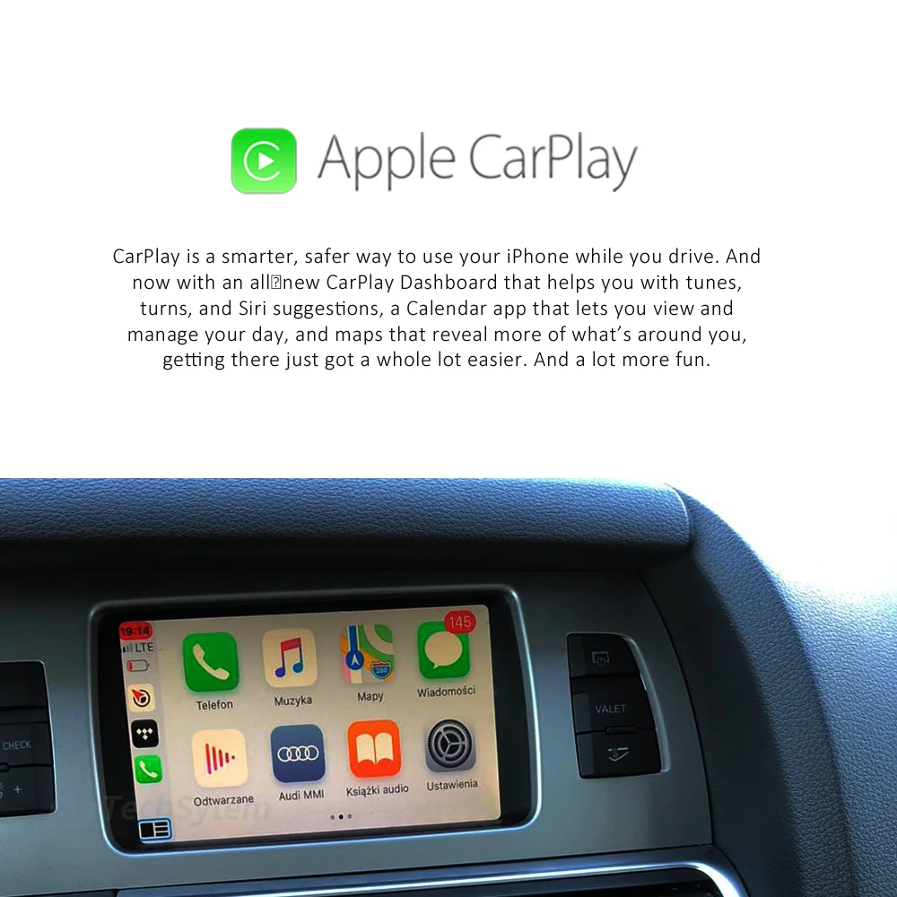 

Wireless Apple CarPlay/Android Auto Retrofit Decoder For Audi Q7 A6 C6 2009-2015 Original Screen Upgrade Support Reverse Camera