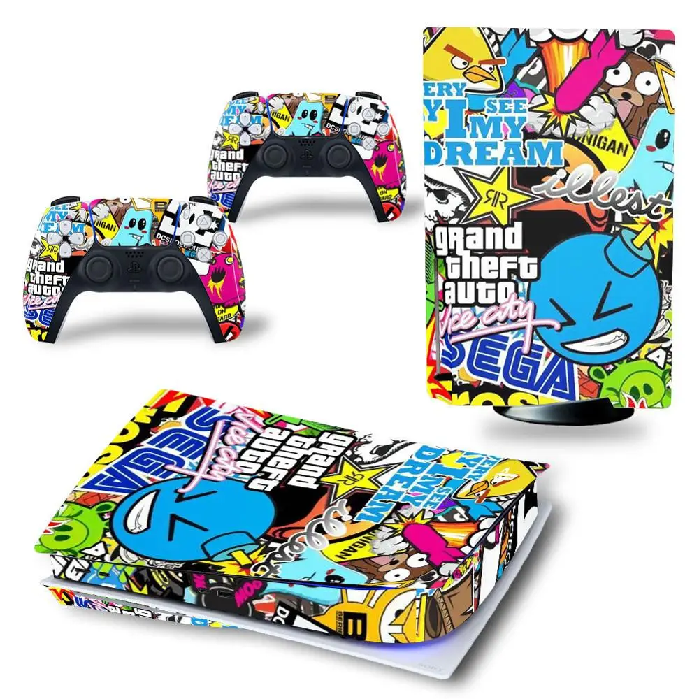

For PS5 Disk Viny Decal Sticker Console + 2 Controller Skin Sticker For Sony Playstation 5 Game Accessories