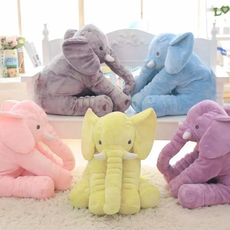 

40cm/60cm Height Large Plush Elephant Doll Toy Kids Sleeping Back Cushion Cute Stuffed Elephant Baby Accompany Doll Xmas Gift