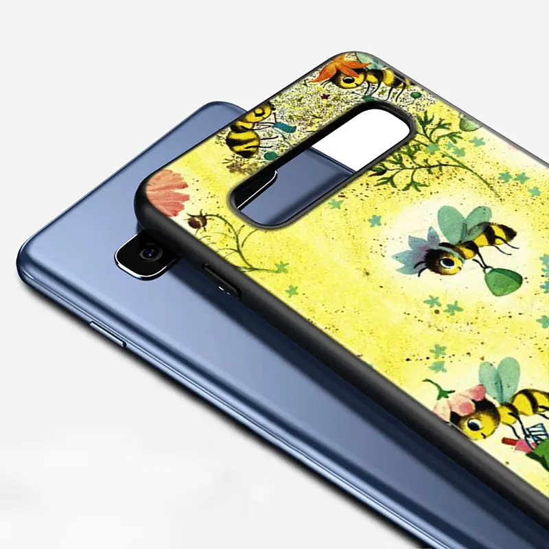 

Silicone Black Cover Honeycomb Honey Bee for Samsung Galaxy Note 10 Pro 9 8 Plus S10 5G S9 S8 S7 Plus S6 Phone case