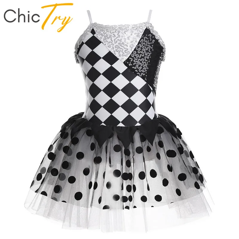 ChicTry/детское балетное платье пачка с блестящими блестками на бретельках