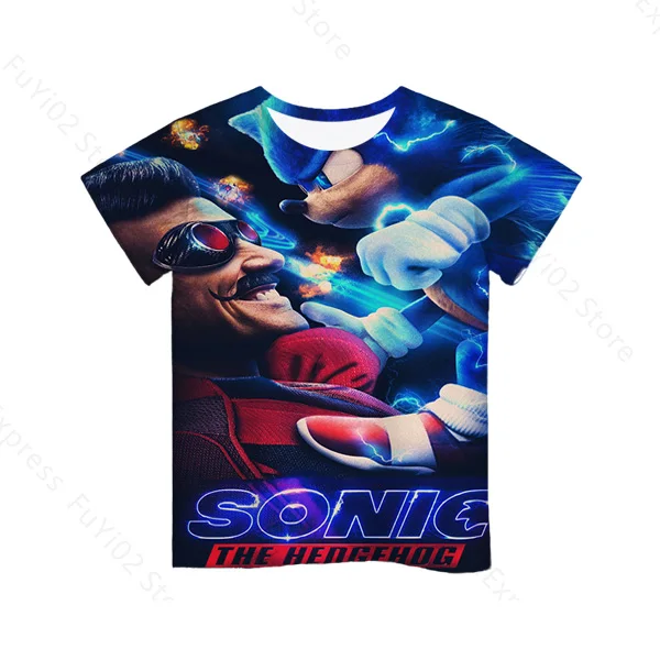 

3D Print Cartoon Sonic Kids T Shirt Boy Girls Cute Tee Shirts O-Neck Hip Hop Sport Casual Tee Shirt Tops Clothing