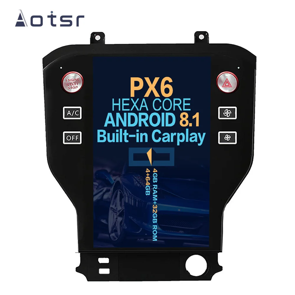 

Aotsr Tesla 11.8" Vertical screen Android 8.1 Car DVD Multimedia player GPS Navigation For Ford Mustang 2015-2017 Wifi carplay