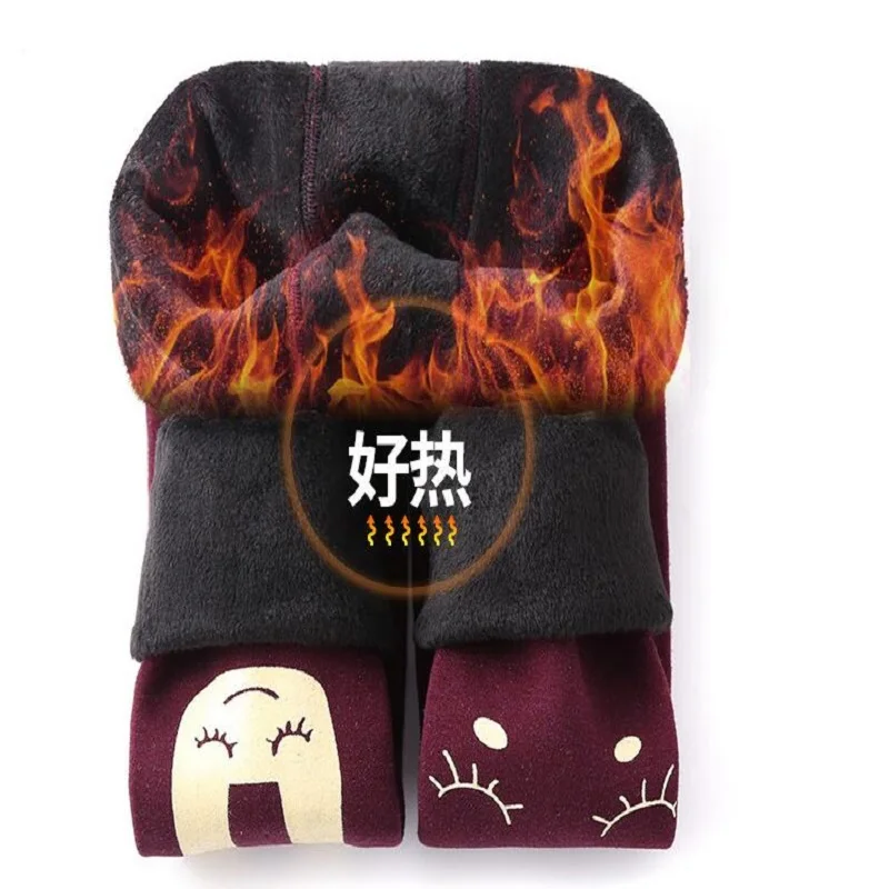 Осенне зимние теплые леггинсы для девочек с мультяшным принтом Hello Cat брюки штаны