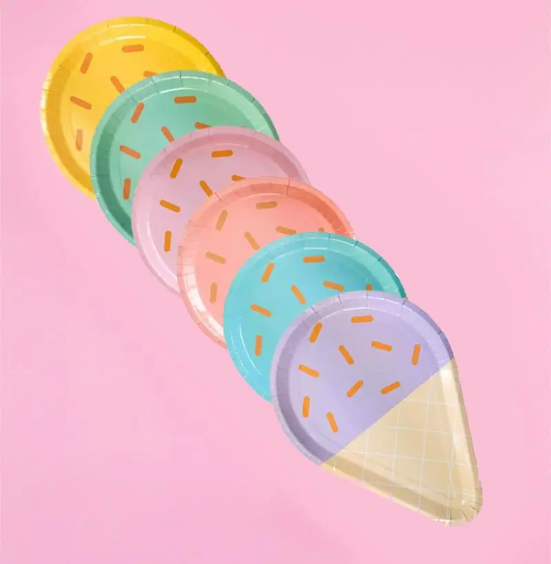 40pcs/Bag Environmental Protection Disposable Tableware Decorative Paper Plates For Weddings Baby Showers Grad Parties Birthday |