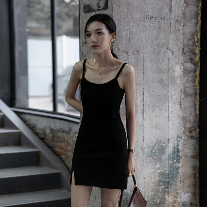 

Dresses Dress little black female summer split packages withblack base take her sexy hip cultivate one's morality condole