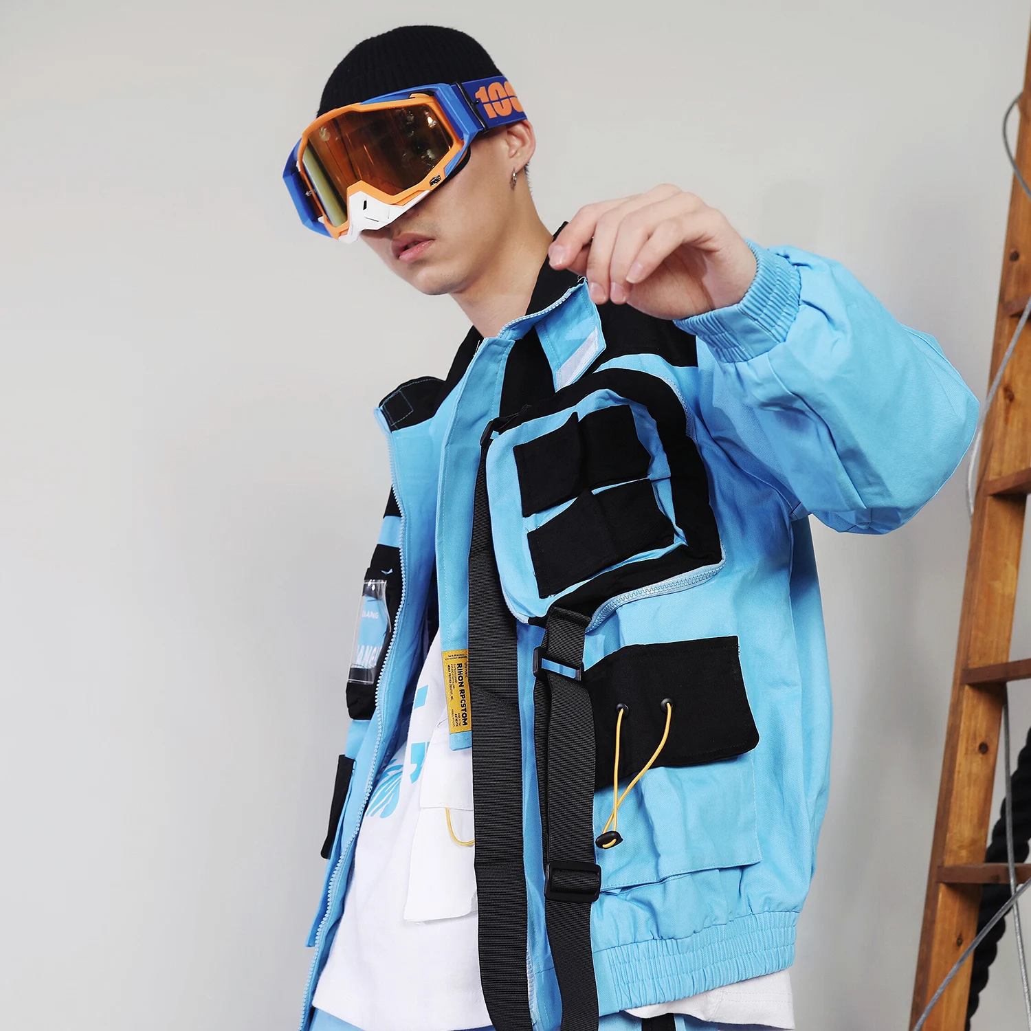 Aelfric Eden Модные Цветные часы Лоскутные мульти накладные карманы куртки мужские