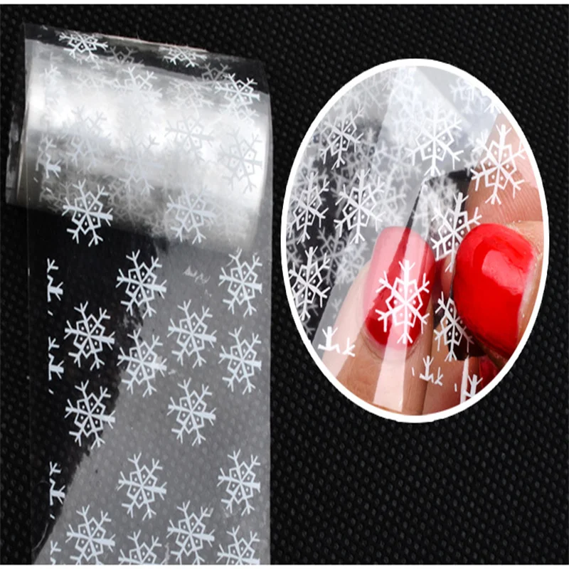 

1sheet Christmas Nail Art Decoration Sticker Embossed Charms Snowflake French Nail Design Gel Polish Manicure Decals Accessories