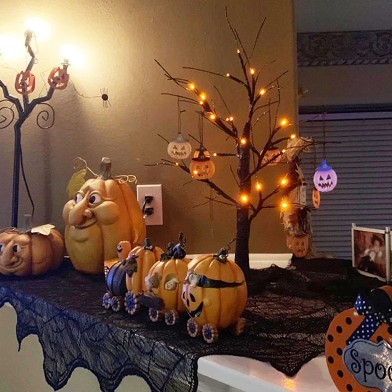 Украшение на Хэллоуин черная Березовая лампа подвесные украшения искусственная