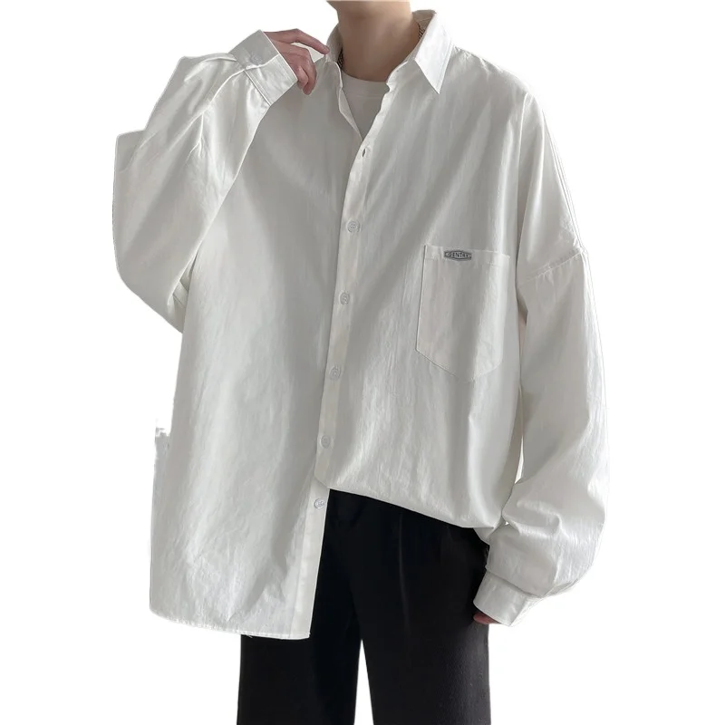 

2021 New Spring Pure Color Shirt Japanese Casual Trend of The Original Long-sleeved Shirts