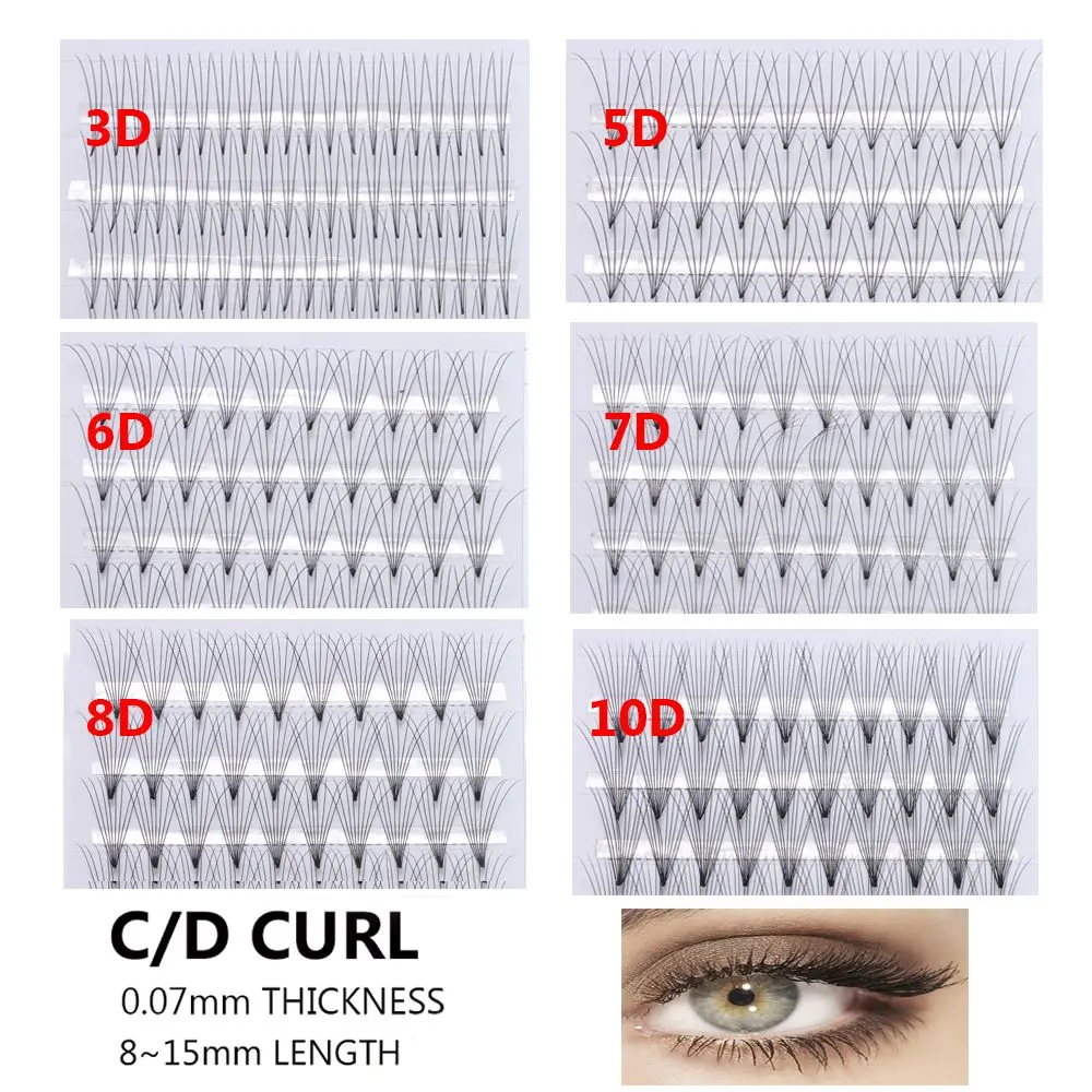 

Накладные ресницы, полуперманентные натуральные норковые волосы, Длина 8-15 мм