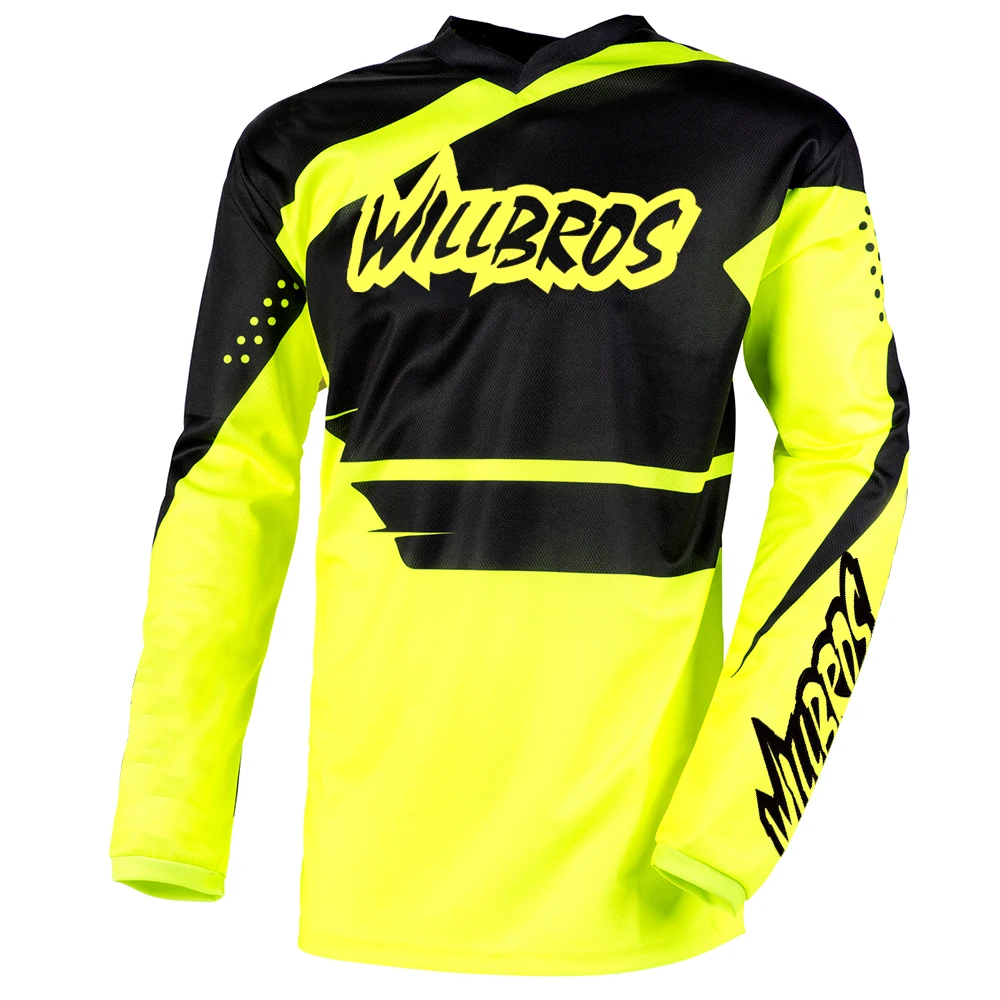 

Willbros Motor Jersey Racewear Motocross Racing Long Sleeve MTB MX Dirt Bike Cycling Offroad Summer T-shirt Mens
